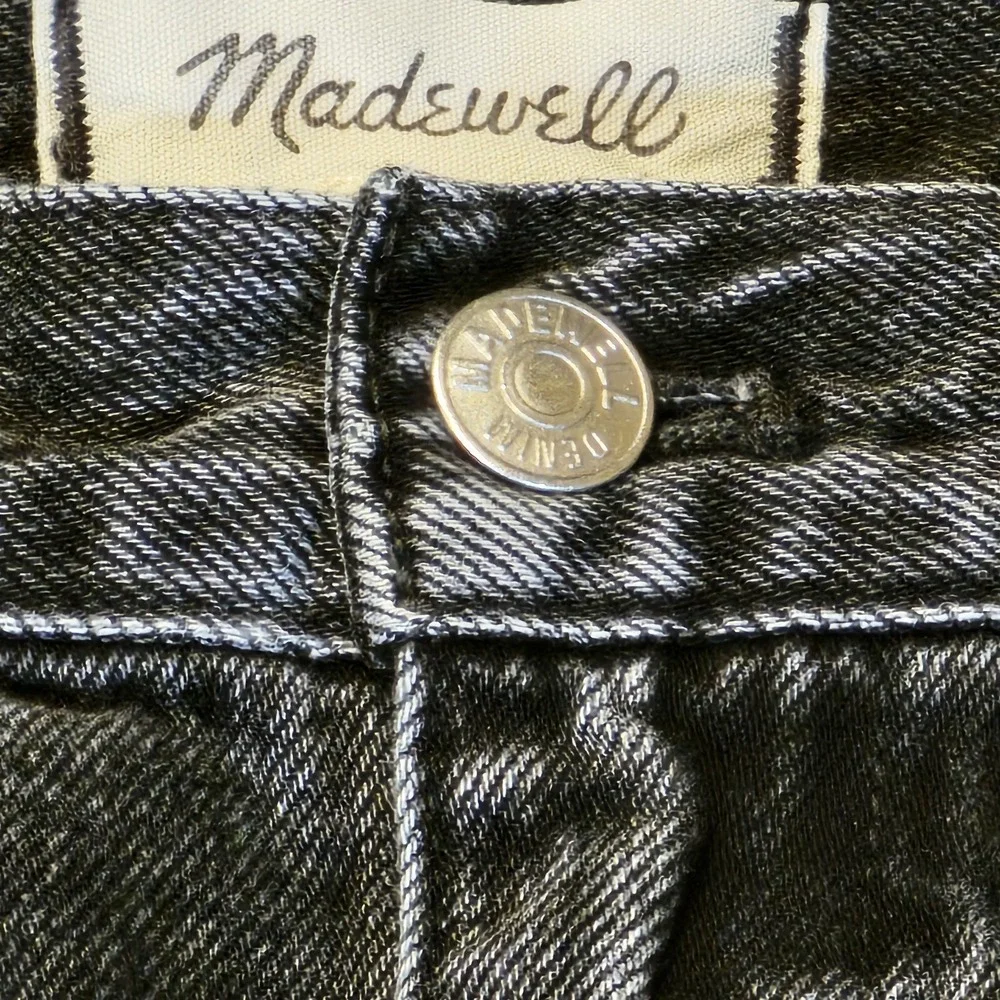 Madewell Womens Low Slung Straight Cargo Jeans Ranney Wash Snap Pockets‎ Size 26